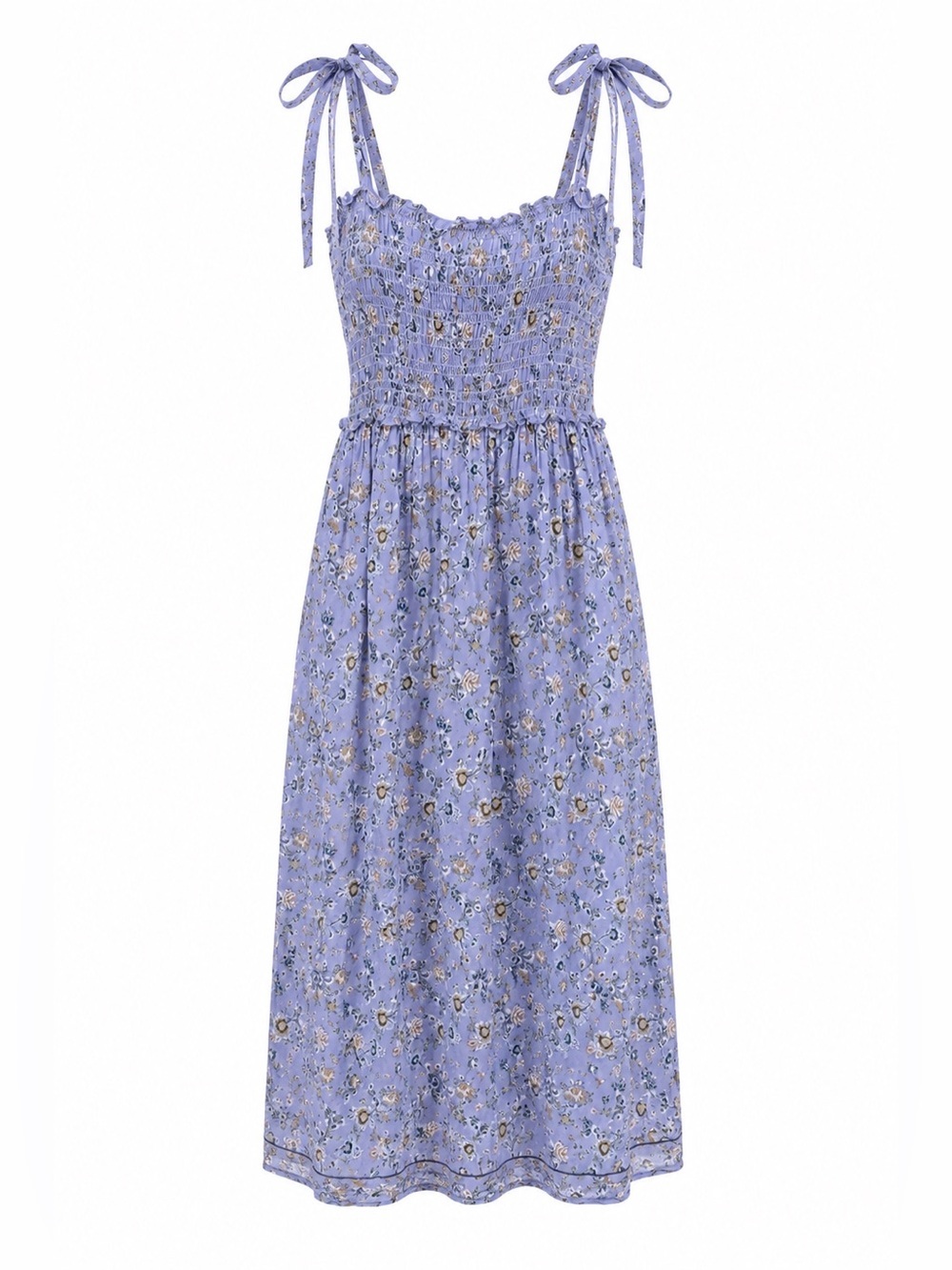 Max Studio smocked shoulder tie floral maxi dress, XL